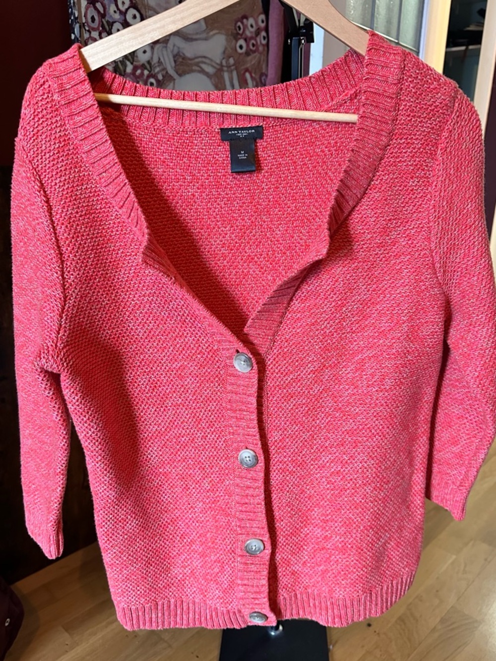 Textured Knit Button-Up Sweater by Ann Taylor - Picture 16 of 17